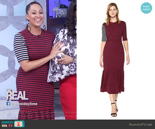 Striped Midi Dress by Cynthia Rowley worn by Tamera Mowry on The Real