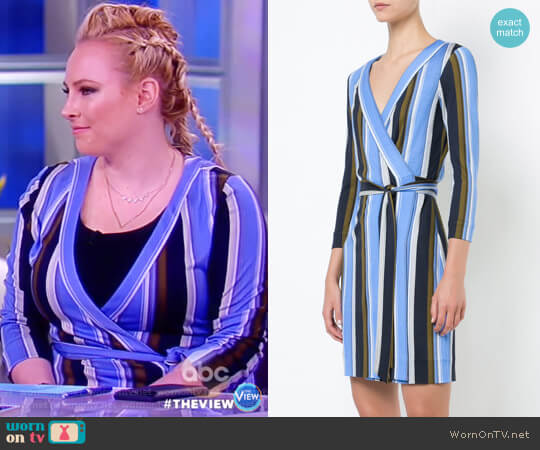 Sussex stripe wrap dress by Diane von Furstenberg worn by Meghan McCain on The View