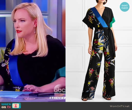 Faux Wrap Jumpsuit by Diane von Furstenberg worn by Meghan McCain on The View