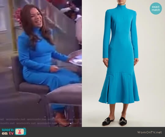 Prudence high-neck double-crepe dress by Emilia Wickstead worn by Sunny Hostin on The View