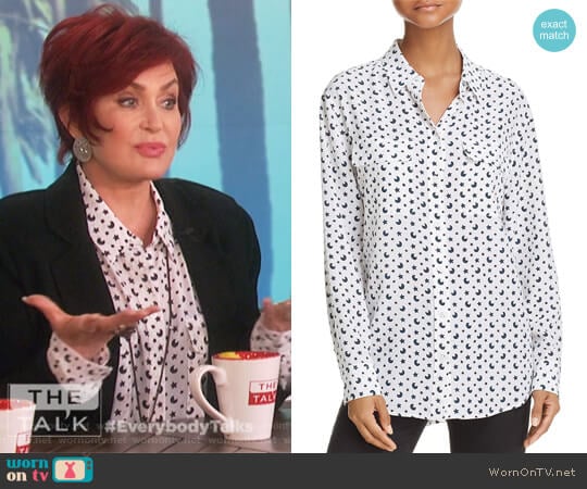 Signature Celestial Silk Shirt by Equipment worn by Sharon Osbourne on The Talk