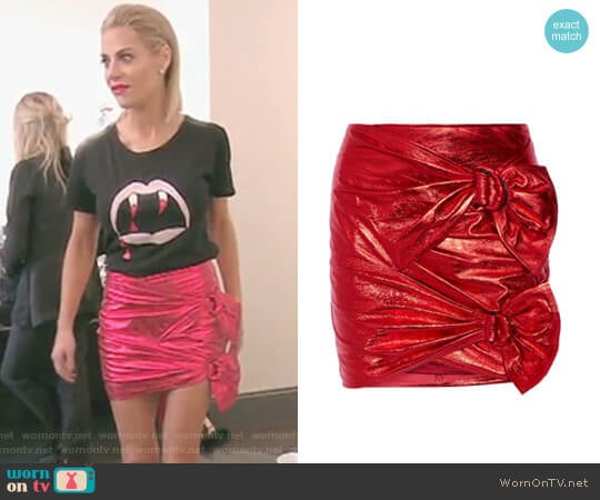 Doll metallic Mini Skirt by Isabel Marant worn by Dorit Kemsley on The Real Housewives of Beverly Hills