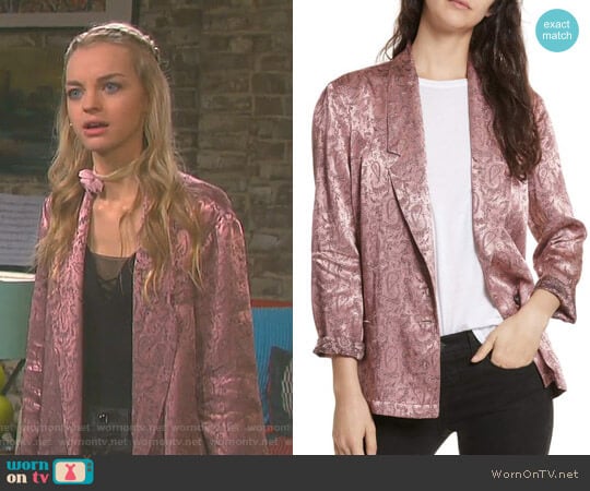 Jacquard Blazer by Free People worn by Claire Brady (Olivia Keegan) on Days of our Lives