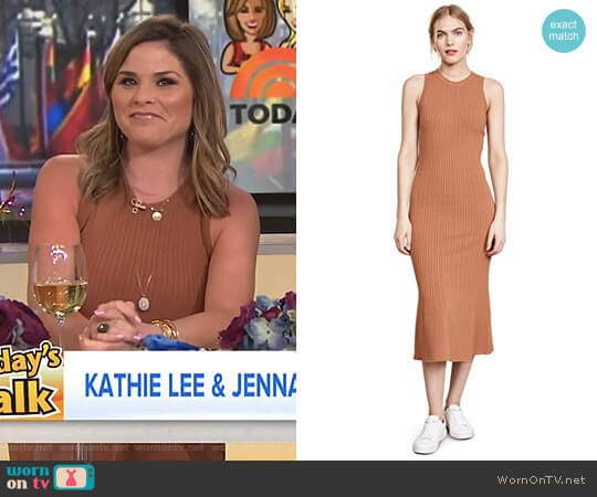 Crew Neck Ribbed Dress by Jason Wu Grey worn by Jenna Bush Hager on Today