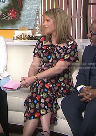 Jenna’s black fish print dress on Today