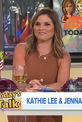 Jenna's brown ribbed sleeveless dress on Today