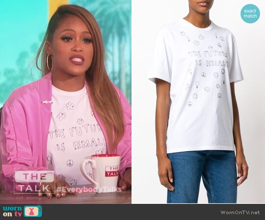 Future is Female embroidered T-shirt by Jimi Roos worn by Eve on The Talk