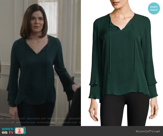 Marnie Bell Sleeves Silk Blouse by Kobi Halperin worn by Heather Hughes (Betsy Brandt) on Life in Pieces