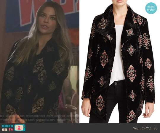 Embroidered Velvet Jacket bu Karen Kane worn by Chloe Decker (Lauren German) on Lucifer