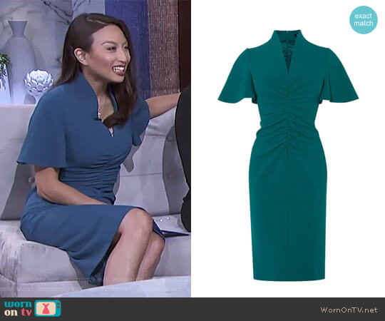 V-Neck Pencil Dress by Karen Millen worn by Jeannie Mai on The Real