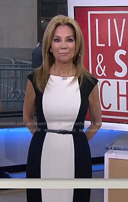 Kathie's black and white colorblock dress on Today