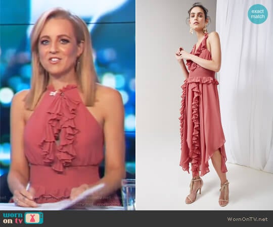 Say Something Dress by Keepsake worn by Carrie Bickmore on The Project