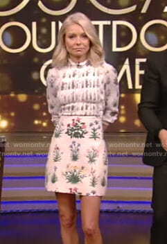 Kelly's white floral mini dress on Live with Kelly and Ryan