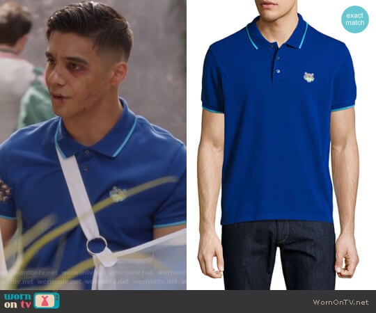 Tiger polo shirt by Kenzo worn by Vivek Shah (Jordan Buhat) on Grown-ish