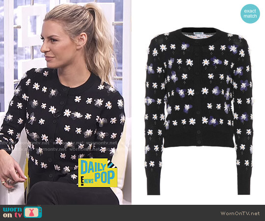 WornOnTV: Morgan’s black floral cardigan on E! News Daily Pop | Morgan ...