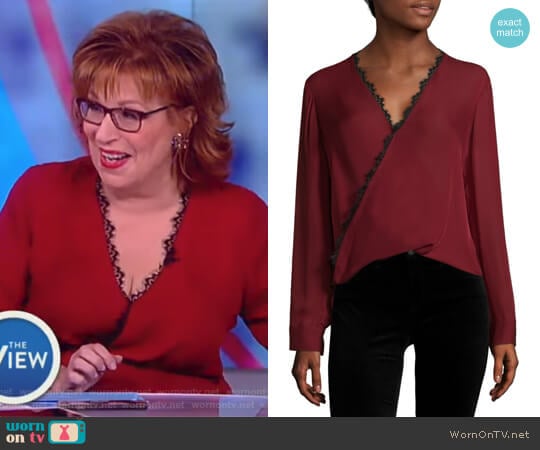 Rosario Lace Trimmed Silk Top by L'Agence worn by Joy Behar on The View