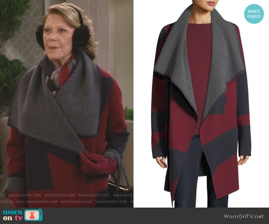 Reversible Jacquard Cashmere Cardigan by Lafayette 148 New York worn by Judy Roberts (Linda Lavin) on 9JKL