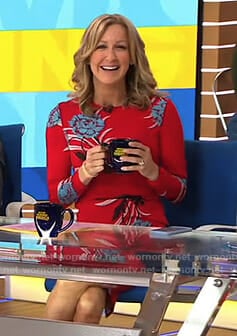 Lara’s red floral dress on Good Morning America