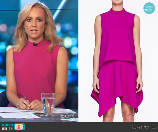 Less Top by Life with Bird worn by Carrie Bickmore  on The Project