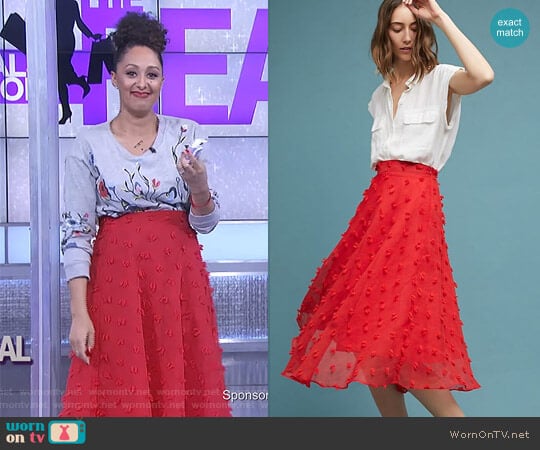 'Marlow' Textured Skirt by Luxe by Stylekeepers worn by Tamera Mowry on The Real