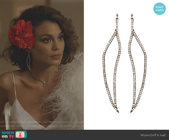 Just Breathe Earrings by Maha Lozi worn by Cristal Flores (Nathalie Kelley) on Dynasty