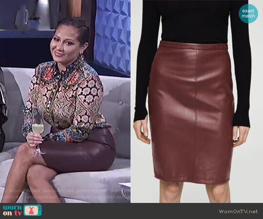 Opening Pencil Skirt by Mango worn by Adrienne Houghton on The Real