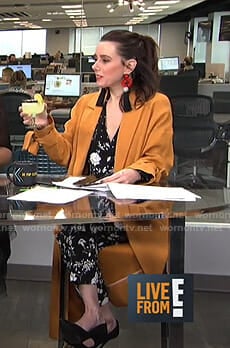 Melanie’s black floral jumpsuit on Live from E!