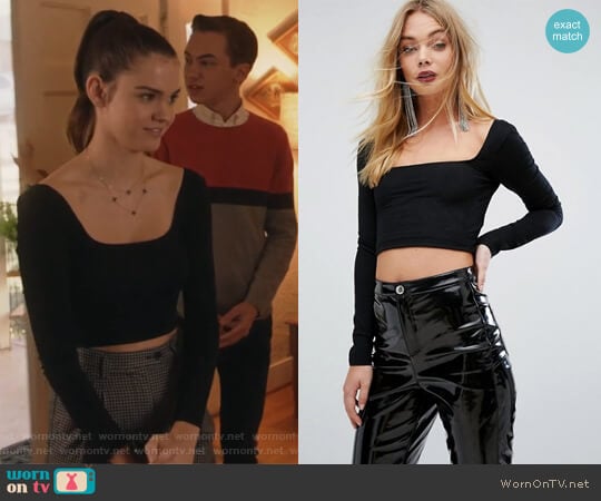 Long Sleeved Crop Top by Miss Selfridge worn by Callie Jacob (Maia Mitchell) on The Fosters