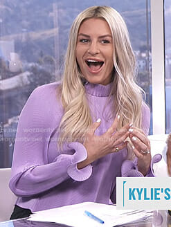 Morgan’s purple cropped top with ruffled cuffs on E! News Daily Pop