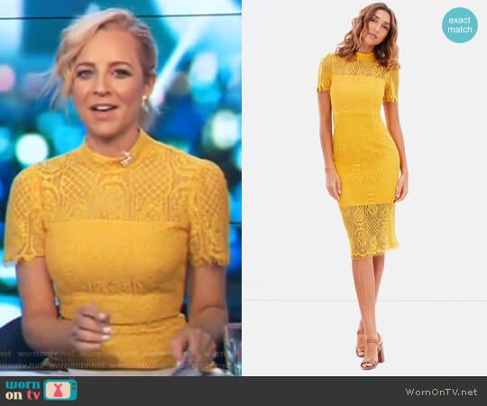 Making The Connection Dress by Mossman worn by Carrie Bickmore on The Project