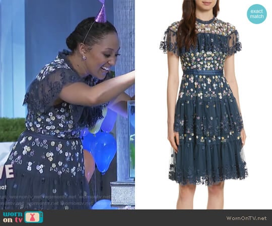 Anglais Tiered Dress by Needle & Thread worn by Tamera Mowry on The Real