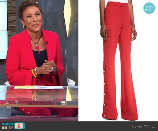 WornOnTV: Robin’s red side button pants on Good Morning America | Robin ...