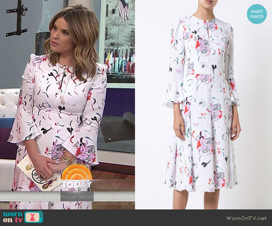 WornOnTV: Jenna’s white floral keyhole dress on Today | Jenna Bush ...