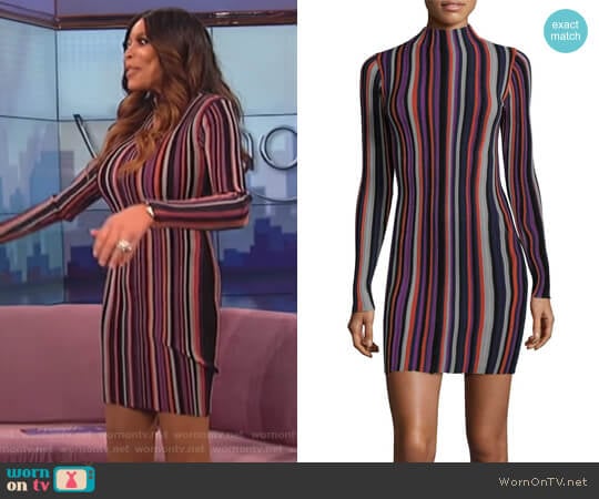 Stripe Sheath Dress by Ronny Kobo worn by Wendy Williams on The Wendy Williams Show