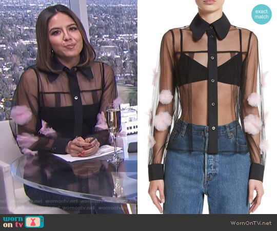 Tulle Flower Mesh Blouse by Tu es mon TRESOR worn by Erin Lim on E! News