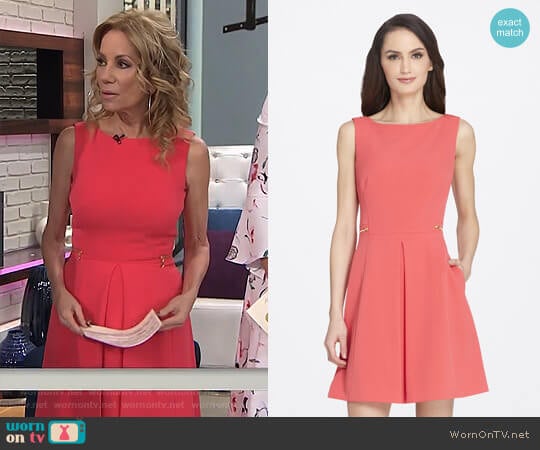 Side-Zipped Fit and Flare Crepe Dress by Tahari ASL worn by Kathie Lee Gifford on Today