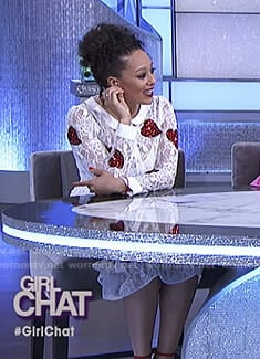 Tamera's white embellished heart lace dress on The Real