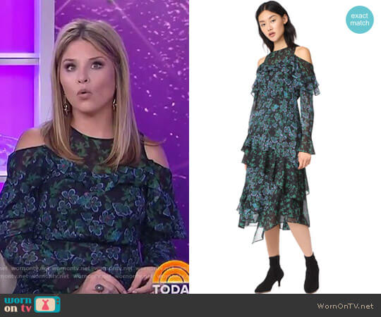 Floral Vines Althea Dress by Tanya Taylor worn by Jenna Bush Hager on Today