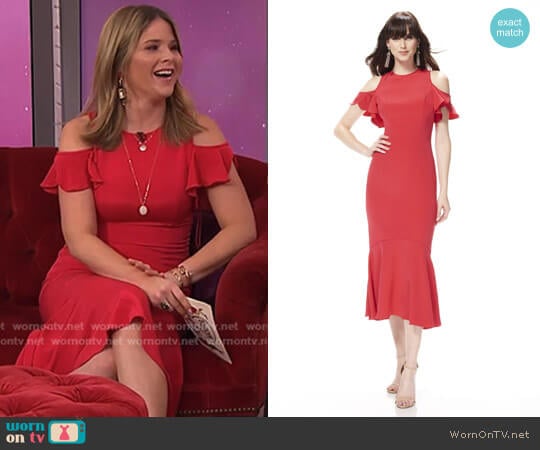 Cold Shoulder Cocktail Dress by Theia worn by Jenna Bush Hager on Today