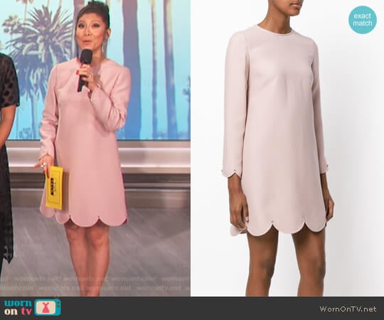 Scalloped Shift Dress by Valentino worn by Julie Chen on The Talk