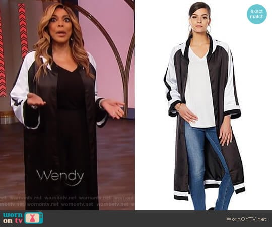 Kimono-Sleeve Bomber Topper by HSN Wendy Williams Collection worn by Wendy Williams on The Wendy Williams Show