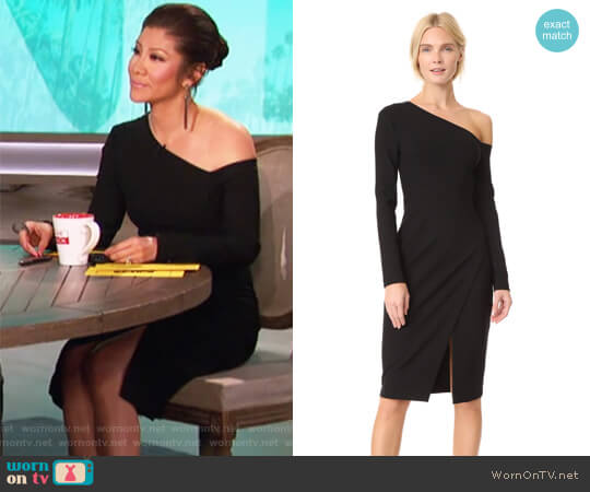 Fitted One-Shoulder Dress by Yigal Azrouel worn by Julie Chen on The Talk