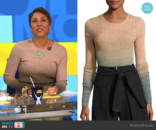 Marled Ombre Patch-Pocket Sweater by Acne Studios worn by Robin Roberts on Good Morning America