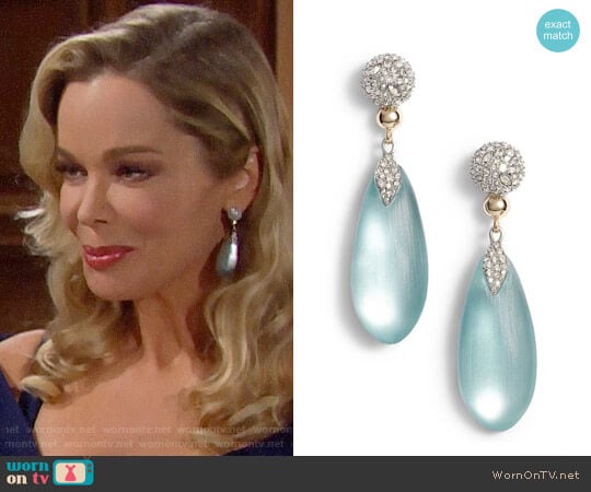 Alexis Bittar Crystal Encrusted Lucite  Drop Earrings worn by Donna Logan (Jennifer Gareis) on The Bold and the Beautiful