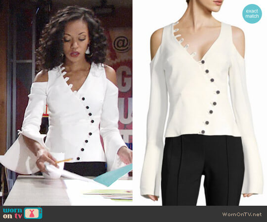 Alexis Noere Top worn by Hilary Curtis (Mishael Morgan) on The Young and the Restless