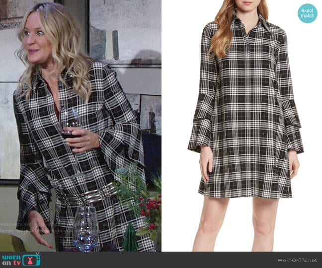 Alice + Olivia Jem Shirt Dress worn by Sharon Newman (Sharon Case) on The Young and the Restless