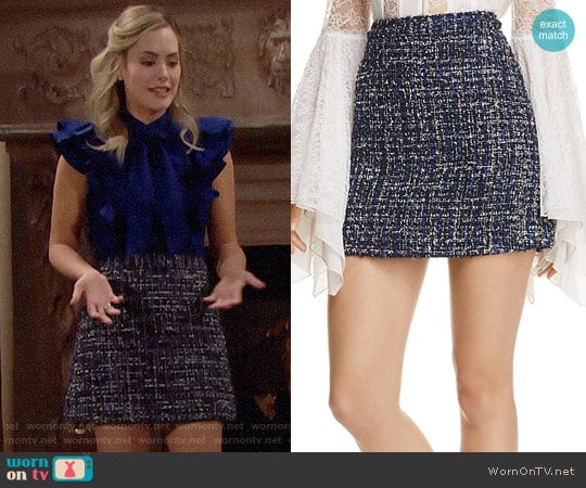 Alice + Olivia Riley Tweed Skirt worn by Hope Logan (Annika Noelle) on The Bold and the Beautiful