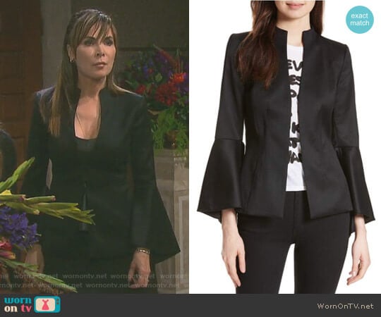 'Ivana' Waterfall Sleeve Blazer by Alice + Olivia worn by Kate Roberts (Lauren Koslow) on Days of our Lives