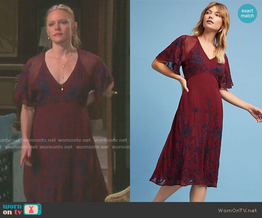 Francoise Embroidered Dress by Anthropologie worn by Abigail Deveraux (Kate Mansi) on Days of our Lives