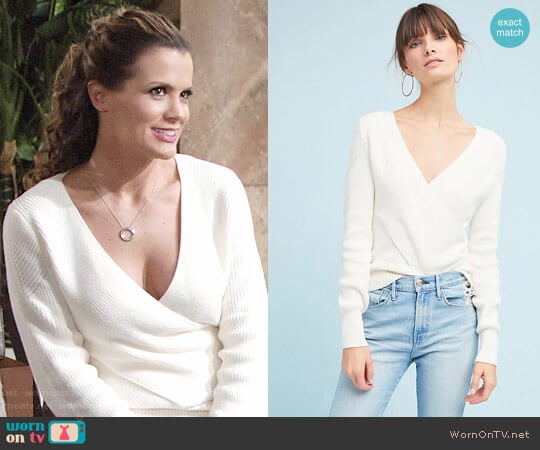 Moth Wrapped V-Neck Sweater worn by Chelsea Lawson (Melissa Claire Egan) on The Young and the Restless